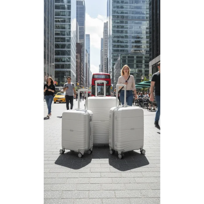 3’lü Valiz Bavul Seti Gri – Darbelere Karşı Yüksek Koruma