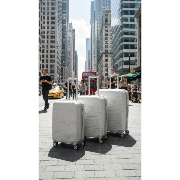 3’lü Valiz Bavul Seti Gri – Darbelere Karşı Yüksek Koruma