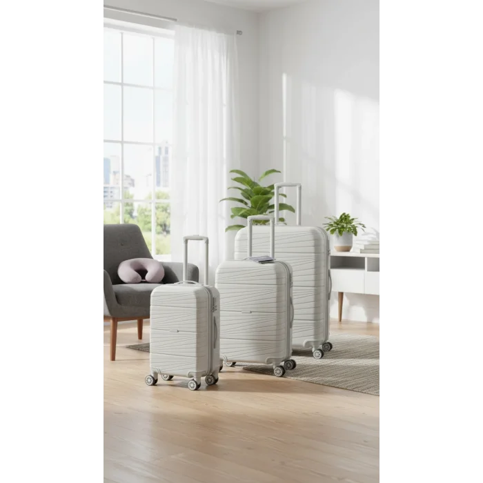 3’lü Valiz Bavul Seti Gri – Darbelere Karşı Yüksek Koruma