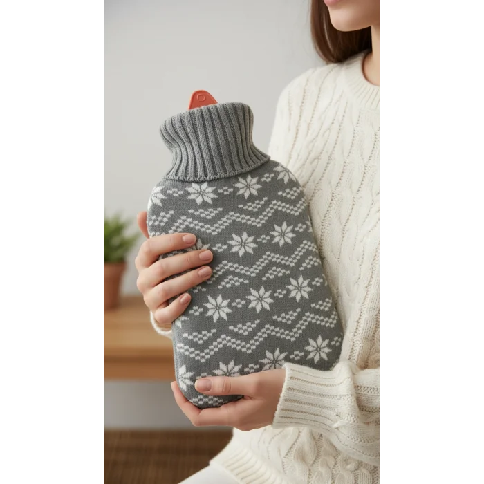 Lüks Örgü Kılıflı Sıcak Su Torbası - 1.8 Litre Kapasiteli