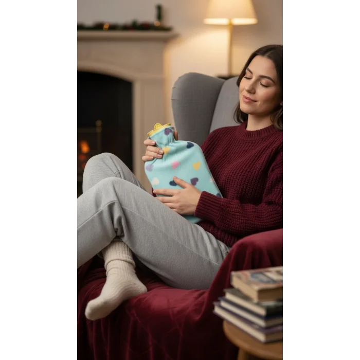 Tam Kılıflı Sıcak Su Torbası 1.8L - Peluş Kılıflı Termofor