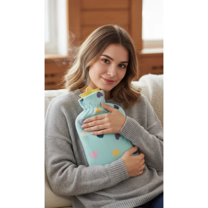 Tam Kılıflı Sıcak Su Torbası 1.8L - Peluş Kılıflı Termofor