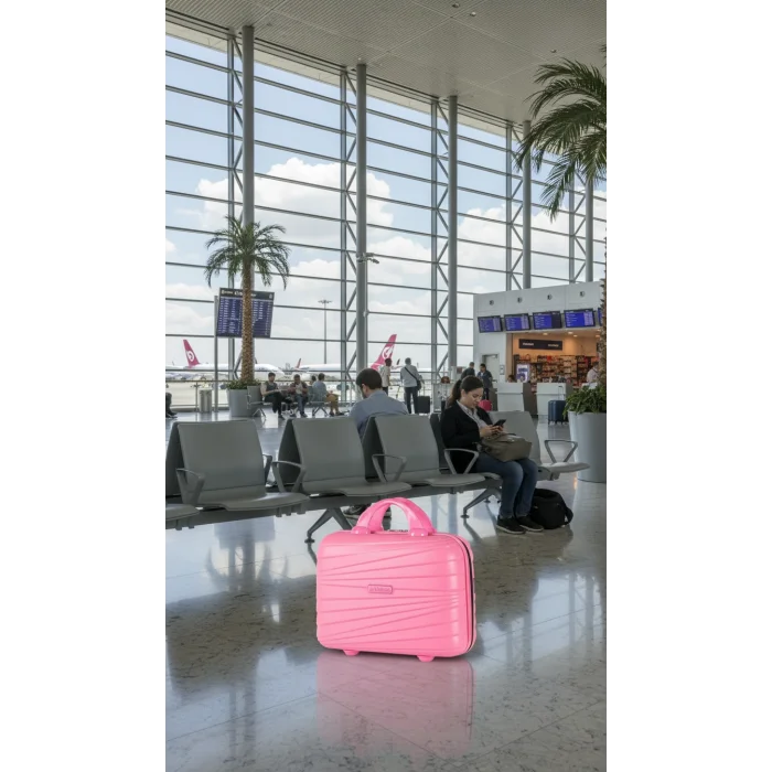 Lüks Koruma Pembe Makyaj Çantası – Darbelere Karşı Yerli Üretim