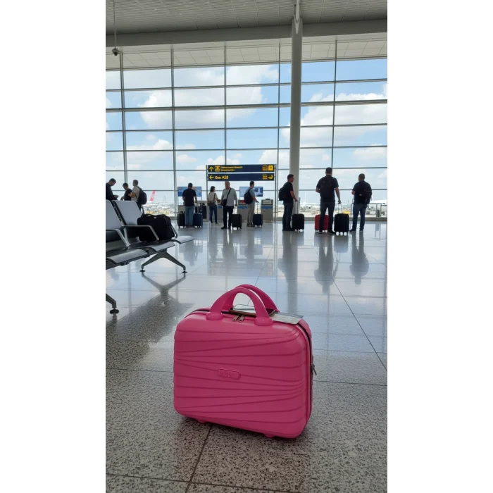 Lüks Koruma Pembe Makyaj Çantası – Darbelere Karşı Yerli Üretim