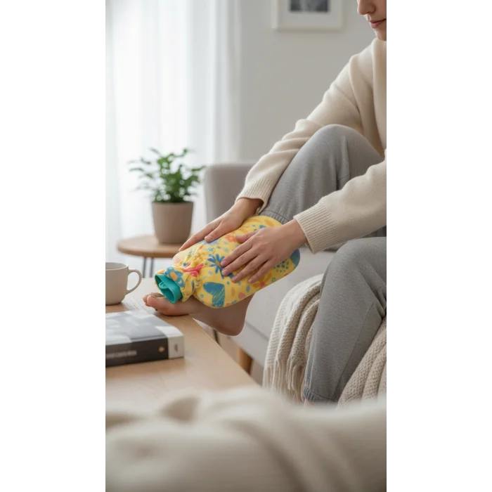 Tam Kılıflı Sıcak Su Torbası 1.8L - Yumuşak Dokulu & Şık Desenli