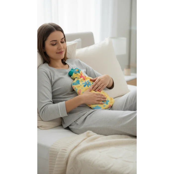 Tam Kılıflı Sıcak Su Torbası 1.8L - Yumuşak Dokulu & Şık Desenli