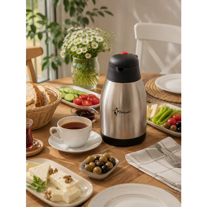 Penguen 2 Litre Paslanmaz Çelik Termos | Çift Katlı Vakumlu Termos