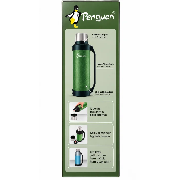 Penguen 2 Litre Paslanmaz Çelik Vakumlu Kamp Termosu