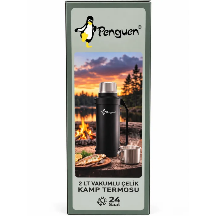Penguen 2 Litre Paslanmaz Çelik Vakumlu Kamp Termosu