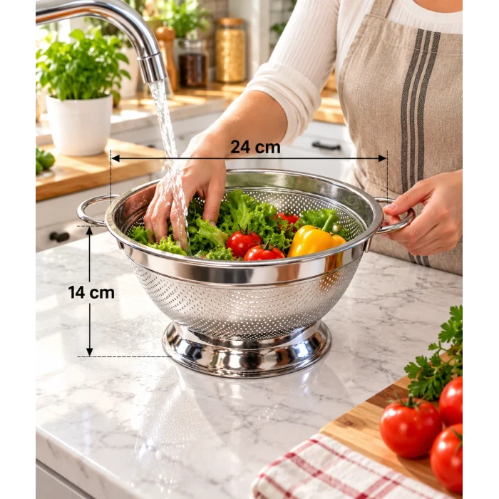 ayaklı süzgeç 24 cm orta boy