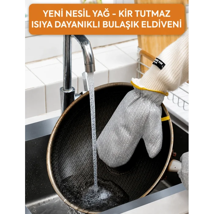 Bulaşık Eldiveni Telli, Temizlilk Eldiveni, Su Geçirmez Eldiven 5 adet