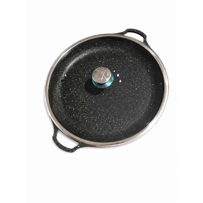 Hanımeli Granit Kaplamalı Döküm saç Tava 36cm – Lüks Mutfak Çözümü