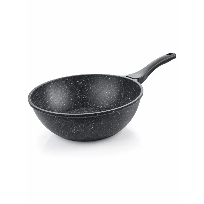 italyan tasarım 28 cm Döküm Granit Wok Tava