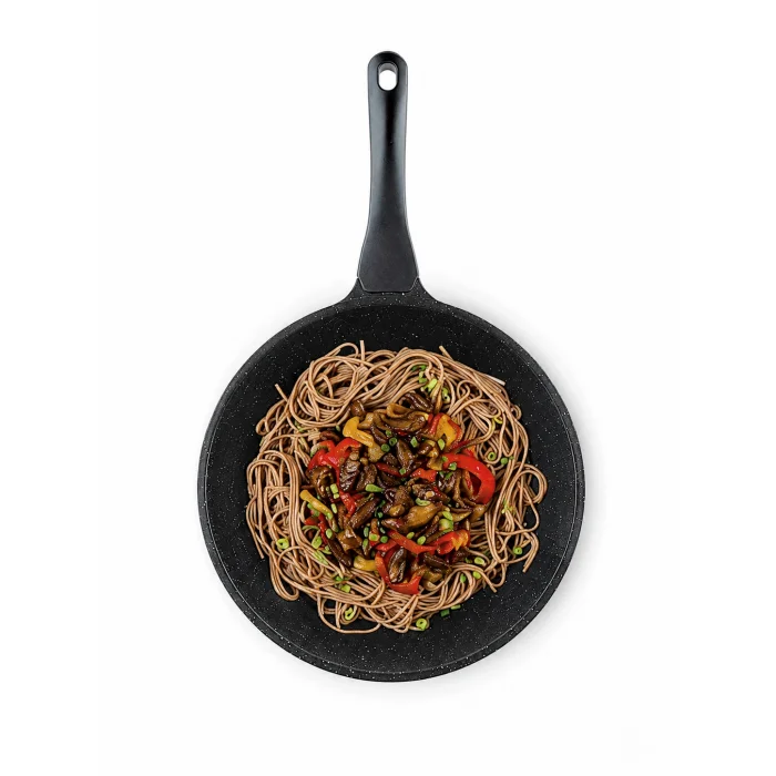 italyan tasarım 28 cm Döküm Granit Wok Tava