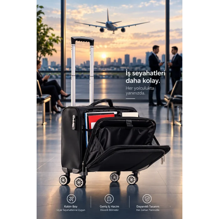 Ithal Ultra Lüks Kabin Boy Business Pilot Çanta