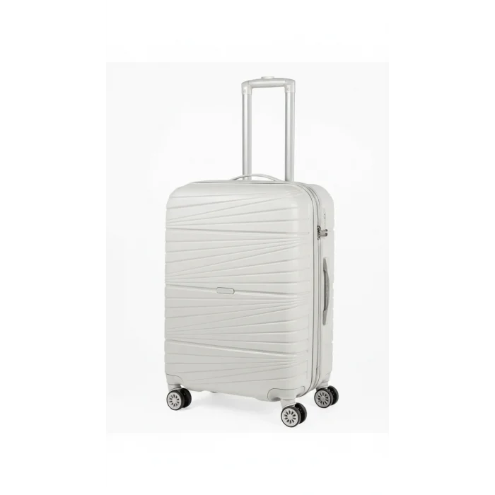 Premium Ultra Dayanıklı Orta Boy Valiz - Gri | %100 Saf PP