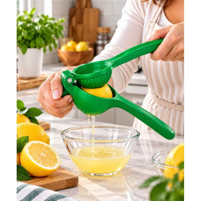 Tasarım Döküm Limon Sıkacağı Yeşil - Dayanıklı Narenciye Sıkacağı