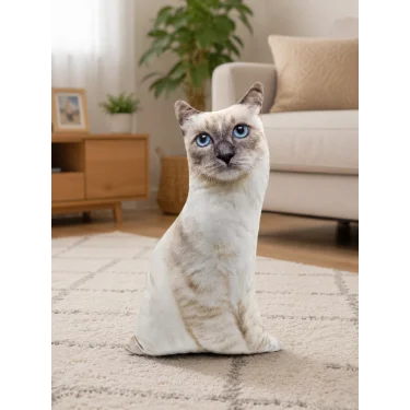 3d Dijital Baskılı Dekoratif Kedi Yastık