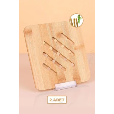 Bambu Lüx Kare Nihaleler – 2li Şık ve Isıya Dayanıklı Çift