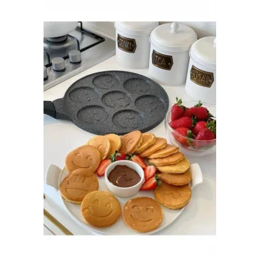 Gülenyüz Smile Premium Döküm Granit Pankek & Krep Tavası – 27 cm