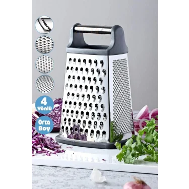 Prestij Multi-Fonksiyonlu Çelik El Rendesi – 4 İşlevli, Silikon Tabanlı