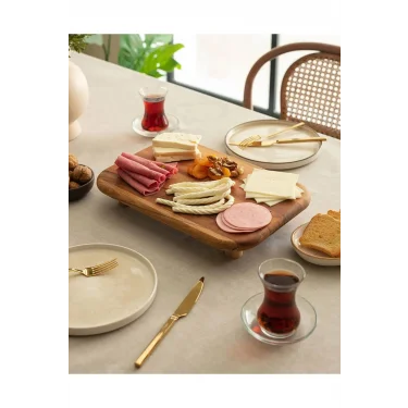 Prestijli Kayın Şık Sunum Tepsisi – Dikdörtgen Ayaklı