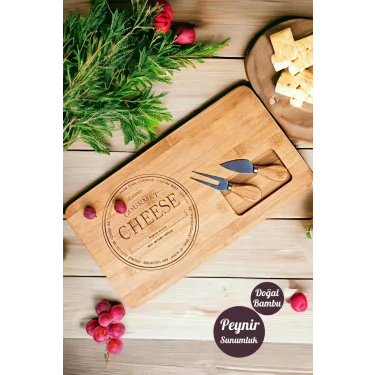 Bambu Bıçaklı Lüks Peynir Sunum Tabağı