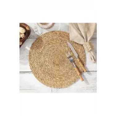 6Lı Bambu Amerikan Servis Hasır 1. Kalite Örgü Yanmaz Tabak Tava Tencere Altlığı 34 x 34 cm