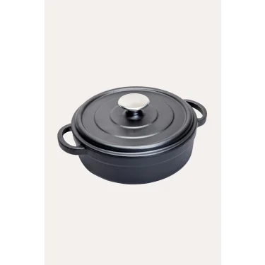 Sürel Premium Siyah Demir Döküm Sığ Tencere 24 cm – Lüks Lezzet Kültürü