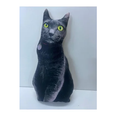 Ege Kedisi 3D Dijital Yastık – Lüks Konforlu Ev Dekoru