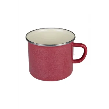 İtalyan İnci Emaye Kupa -  Kırmızı 10 cm