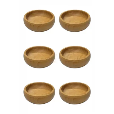 Prestij Bambu Çerezlik Seti – 6 Parça, 8 cm, Modern ve Dayanıklı