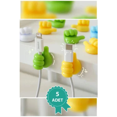 Premium 5li El Hareketli Parlak Kablo Tutucu – Yüksek Performanslı & Şık Tasarım