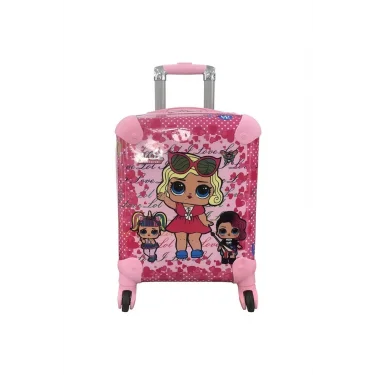 Lüks Kız Çocuk Pembe Lol Baskılı Kabin Valizi