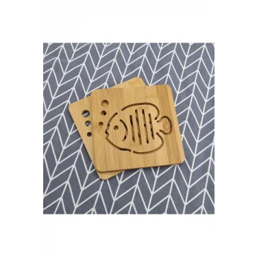 Prestijli Bambu Balık Desenli 2li Kare Nihale Seti