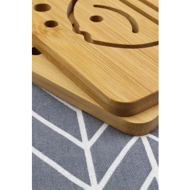 Lüks Bambu Balık Desenli Kare Nihale Seti – 2 Parça, ısı Dayanıklı ve Şık Tasarım