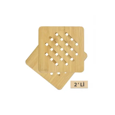 Lüks Bambu Yatay Desenli Kare Nihale Seti – 2li