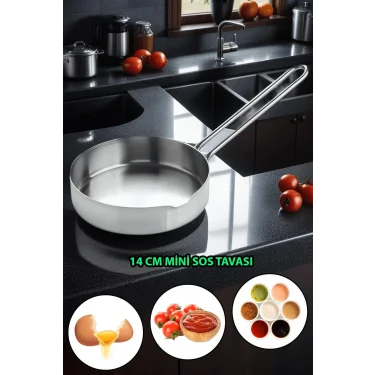 Prestij 14 cm Paslanmaz Çelik Çok Amaçlı Mini Tava