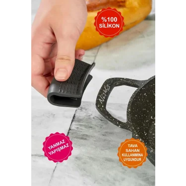 Premium Isı Yalıtımlı Silikon Tava ve Sahan Tutacağı Çift Set