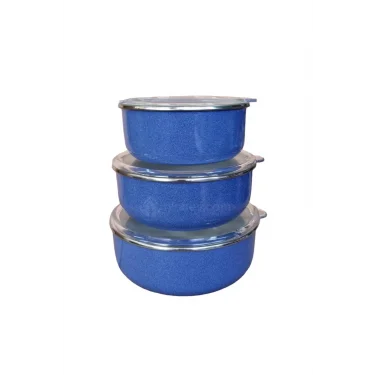 Nishev İtalyan Lüks Emaye Saklama Seti – Mavi