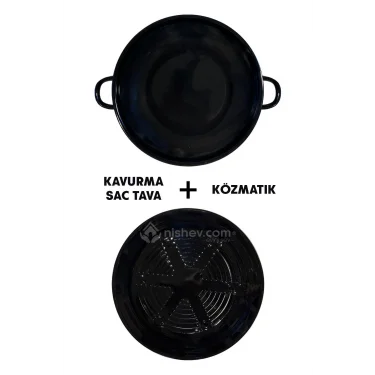 Hanımeli Premium Emaye Kavurma Tava ve Közmatik 28cm