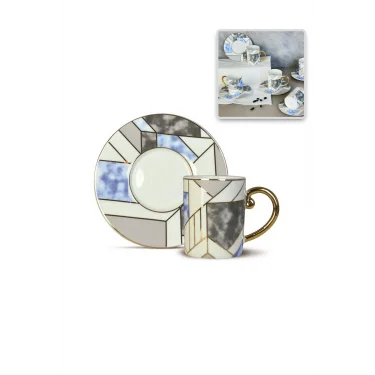 Claudie Lüks 6’li Porselen Kahve Fincanı Seti