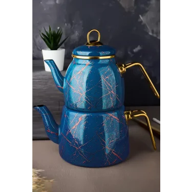 Lüks Kırık Mermer Çaydanlık Takımı – Özel Tasarım Serisi