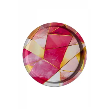 Lüks 35cm Metal Yuvarlak Tepsi – Özel Tasarım