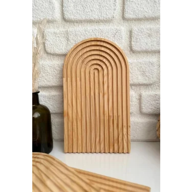 Gökkuşağı Premium Sunum Tahtası – 30x18 cm Açık Kahve