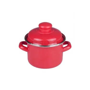 Emaye Lüks Mini Derin Tencere 12 cm – Kırmızı Şıklık