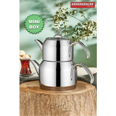 Delux Premium 4 Parça Çaydanlık Seti – Mini Boy Platin