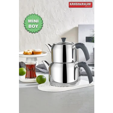 Delux Soft Elite 4 Parça Çaydanlık Takımı – Mini Boy Antrasit