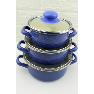 12/14/16 Cm Mini Emaye Tencere Seti - Anneler Gününe Özel 6 Parça Saklama Kabı Seti