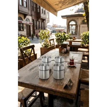 Lüks 4lü Paslanmaz Çelik Kokusuz Küllük Seti